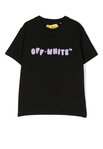 Off-White Kids logo-print cotton T-shirt - Schwarz