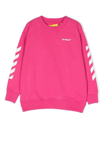 Off-White Kids Diag-stripe print sweatshirt - Rosa