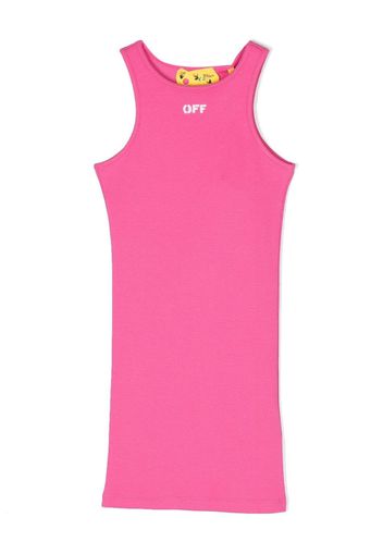 Off-White Kids logo-stamp racerback vest dress - Rosa