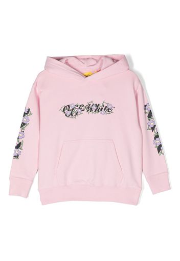Off-White Kids graphic-print cotton hoodie - Rosa