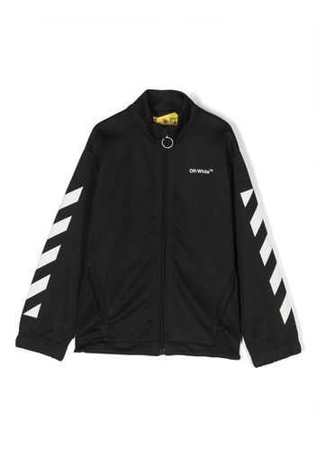 Off-White Kids long-sleeve zip-up sweatshirt - Schwarz