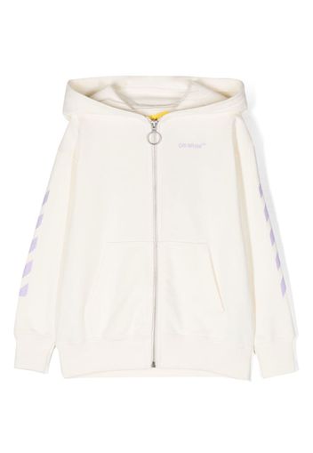 Off-White Kids Arrow-motif zip-up hoodie - Weiß