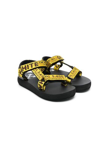 Off-White Kids logo-print touch-strap sandals - Gelb