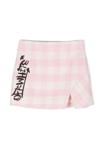 Off-White Kids asymmetric gingham skirt - Rosa