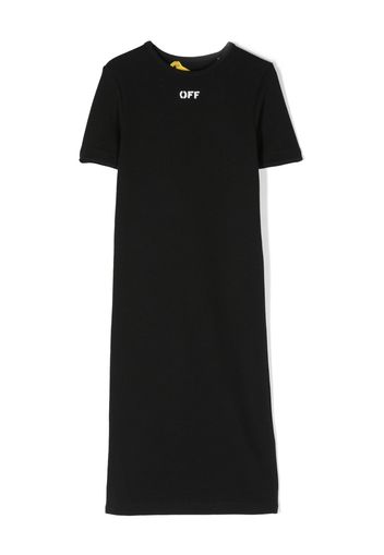 Off-White Kids logo-print cotton dress - Schwarz