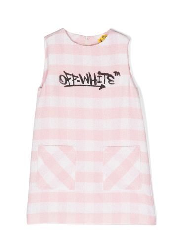 Off-White Kids checked logo-print dress - Rosa