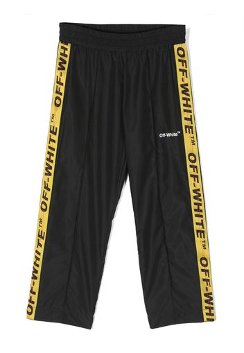 Off-White Kids logo-tape detailing track pant - Schwarz