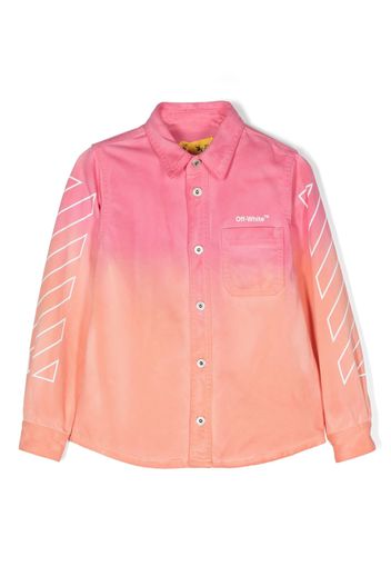 Off-White Kids tie-dye effect long sleeved shirt - Rosa