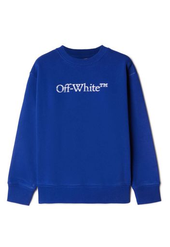 Off-White Kids Bookish Sweatshirt mit Logo-Print - Blau