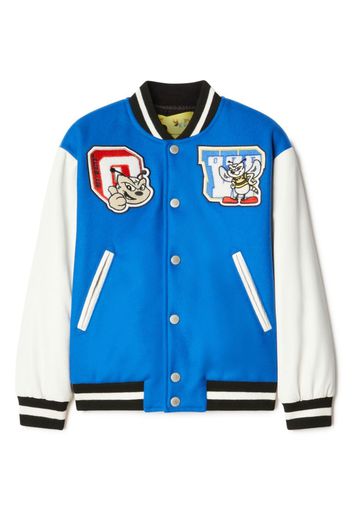 Off-White Kids Bomberjacke mit Patch-Detail - Blau