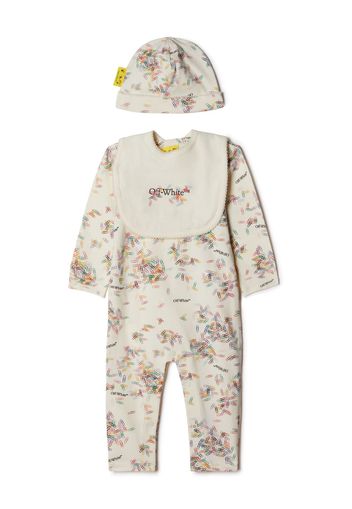 Off-White Kids Strampler-Set mit Büroklammer-Print - Nude