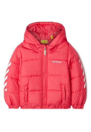 Off-White Kids Gefütterte Kapuzenjacke mit Streifen - Rosa