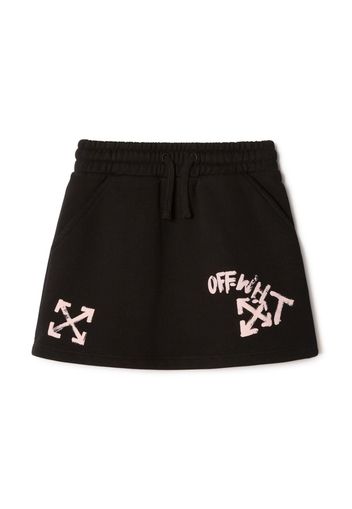 Off-White Kids Minirock mit Paint Script-Print - Schwarz