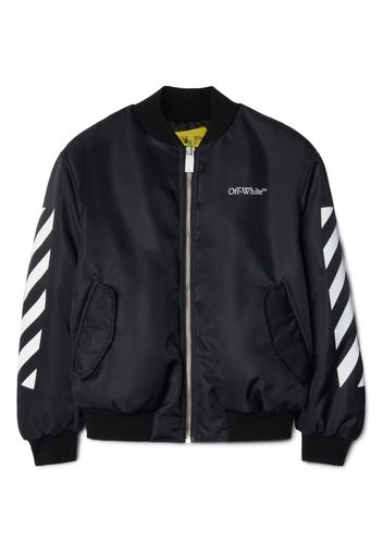 Off-White Kids Diag-stripe bomber jacket - Schwarz