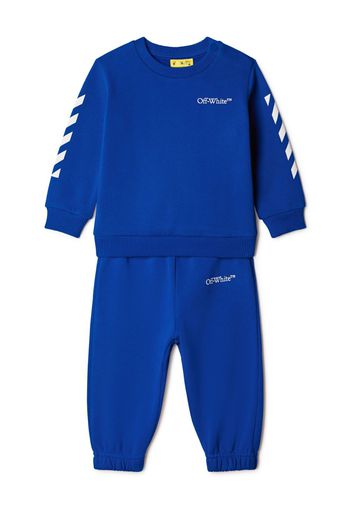 Off-White Kids Bookish Jogginganzug mit diagonalen Streifen - Blau