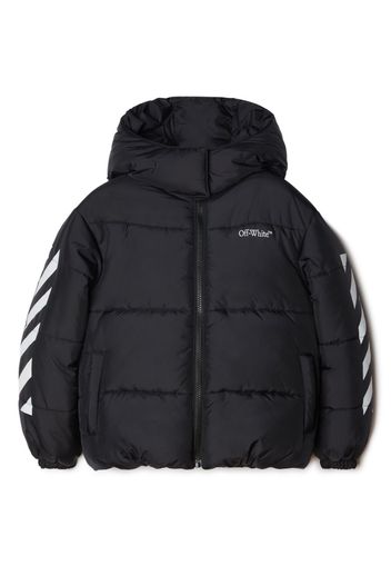 Off-White Kids Gefütterte Jacke mit Logo-Print - Schwarz