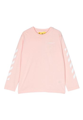 Off-White Kids Arrow-print long-sleeved T-shirt - Rosa