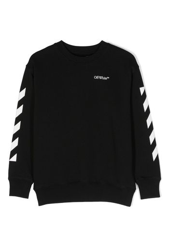 Off-White Kids logo-print cotton sweatshirt - Schwarz