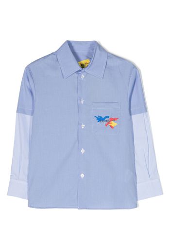 Off-White Kids check-pattern cotton shirt - Blau