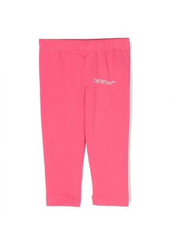 Off-White Kids logo-print elasticated-waist leggings - Rosa