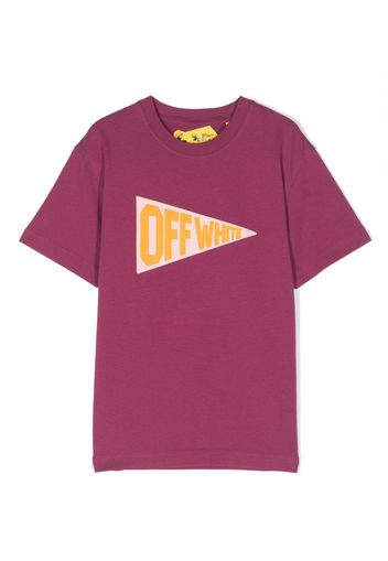 Off-White Kids pendant-print cotton T-shirt - Violett