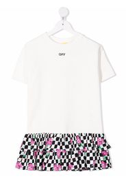 Off-White Kids OFF CHESSBOARD FLOWER DRESS WHITE FUCHSI - Weiß