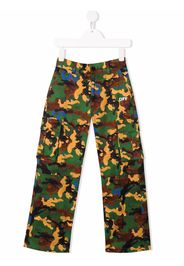 Off-White Kids Hose mit Camouflage-Print - Grün