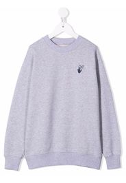 Off-White Kids MARKER CREWNECK LIGHT GREY NAVY BLUE - Grau