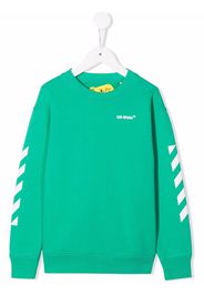 Off-White Kids OFF HELVETICA CREWNECK GREEN WHITE - Grün