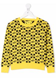 Off-White Kids all-over logo-print sweatshirt - Gelb