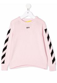 Off-White Kids Off Stamp crew-neck jumper - Rosa