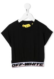 Off-White Kids T-Shirt mit Logo-Bund - Schwarz