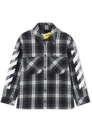 Off-White Kids check-pattern button-up shirt - Schwarz