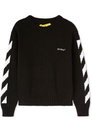 Off-White Kids virgin wool logo-embroidered jumper - Schwarz