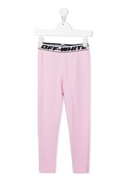 Off-White Kids logo-waistband leggings - Rosa