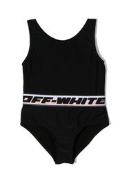 Off-White Kids logo-tape U-neck swimsuit - Schwarz