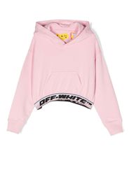 Off-White Kids logo-waistband detail hoodie - Rosa