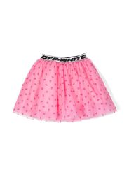 Off-White Kids logo-waistband flared mini skirt - Rosa