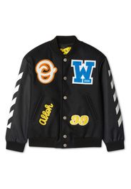 Off-White Kids patch-detail side-stripe bomber jacket - Schwarz