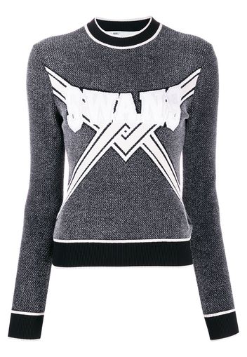 Off-White knitted logo top - Grau