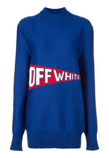 Off-White Pullover mit Logo - Blau
