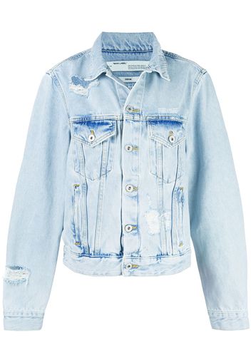 Off-White Bestickte Jeansjacke - Blau