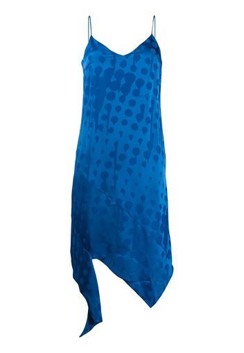 Off-White Kleid mit Jacquardmuster - Blau