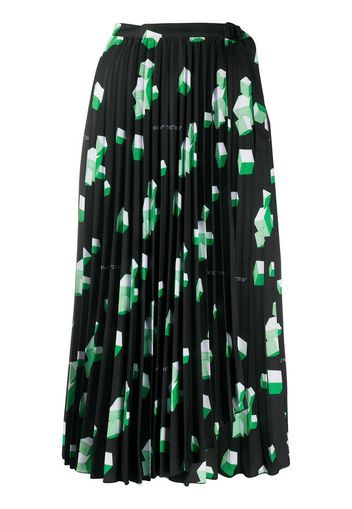 Off-White Faltenrock mit geometrischem Print - 1055 BLACK GREEN