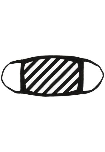 Off-White Mundschutz mit diagonalen Streifen - Schwarz