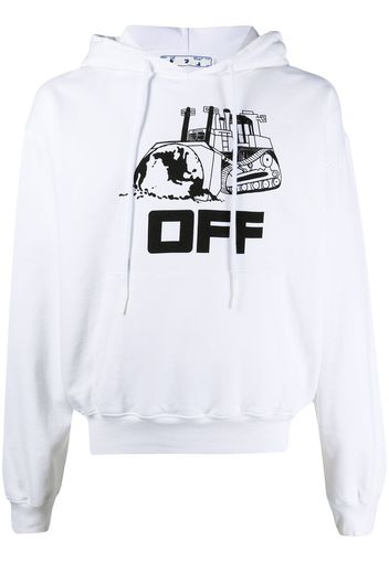 Off-White Kapuzenpullover mit grafischem Print - Weiß