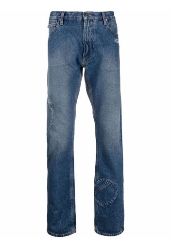 Off-White Slim-Fit-Jeans mit Logo - Blau