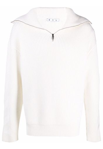 Off-White Geripptes Sweatshirt - Weiß