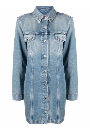 Off-White long-sleeve denim shirtdress - Blau