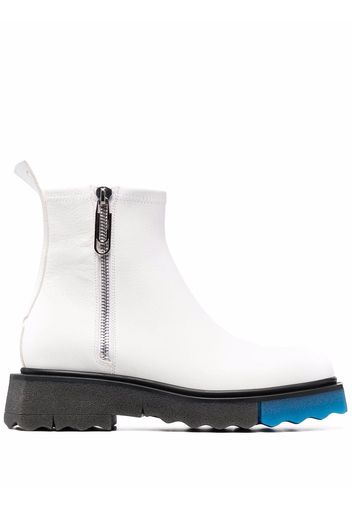 Off-White contrast panel ankle boots - Weiß